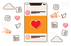Posts in our social media platform.