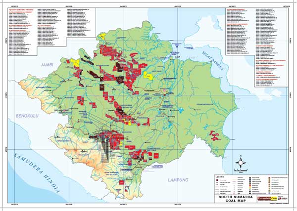 South Sumatra Coal Map 2023
